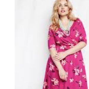 Land’s End pink floral dress size M 10-12
